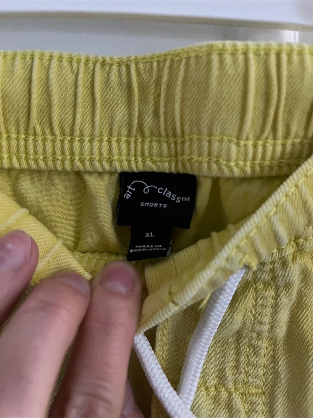 Yellow Casual Denim Shorts Drawstring - Kids Size XL - Picture 4 of 5